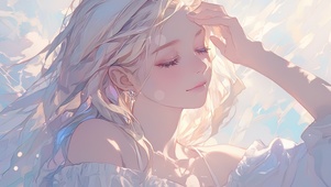 唯美梦幻治愈白色吊带裙女孩