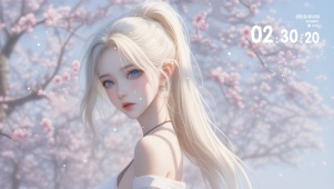 樱花白发少女