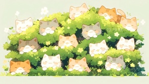 小清新猫猫堆