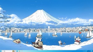狗狗打雪仗
