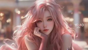 托腮少女