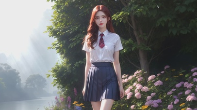 清秀甜美学生装美女