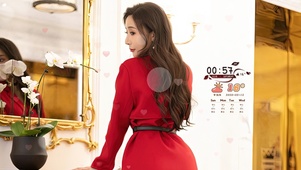 4K性感红裙美少女
