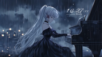 雪墨壁纸丨神里绫华丨曲止雨落丨