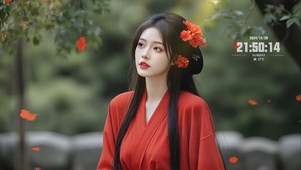 古风红衣美女