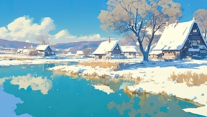冬日乡村河畔