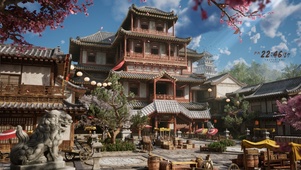 4K古代小镇风光