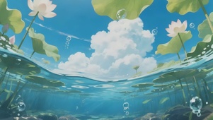 夏天氛围清新荷花荷叶