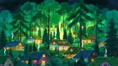 奇幻色彩的森林小镇