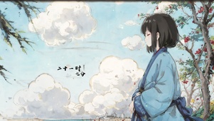 水墨风治愈女孩