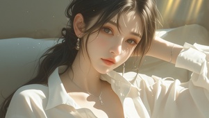 4K夏日休闲慵懒美女 午后31