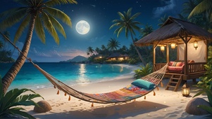 海边吊床小屋