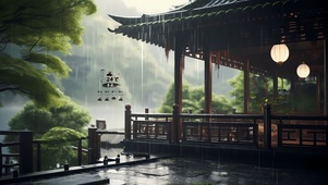 4K古风烟雨