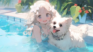 4k 狗狗与少女