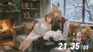 下雪啦-雪中依偎