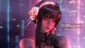 赛博朋克雨天都市约尔