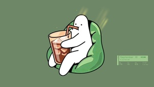 大白喝咖啡