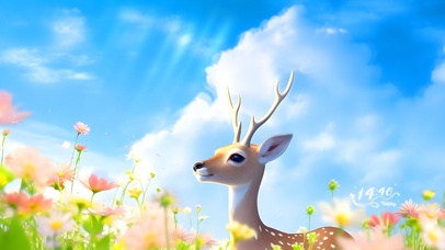 清新可爱梅花鹿