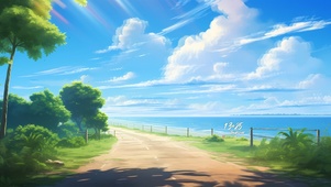 唯美治愈海边小道