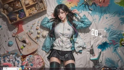 慵懒女孩—【主题桌面】