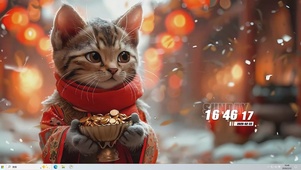 新年快乐猫咪桌面主题