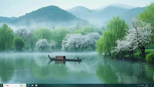 湖面小舟