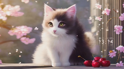 4k樱花可爱猫咪