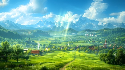 清新绿色护眼乡村