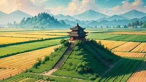农田中的古建筑