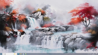 秋山瀑韵-桌面主题