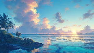 宁静礁石海岸
