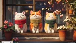 窗台三只猫