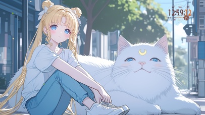 美少女的大猫咪