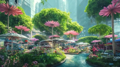 4K唯美清新护眼梦幻休闲城市