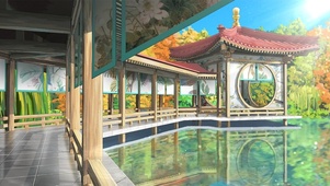4k古风水塘