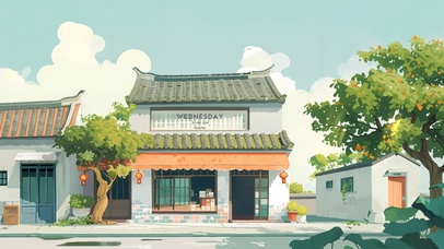 小清新怀旧童年插画