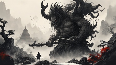 AI生成图-决战恶魔武士