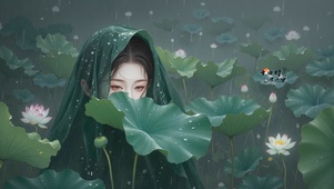 荷叶女孩