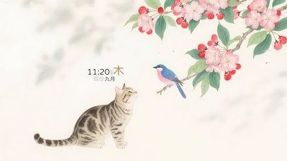 一枝红粉海棠花