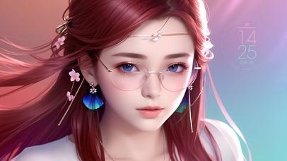 唯美眼睛红发美女