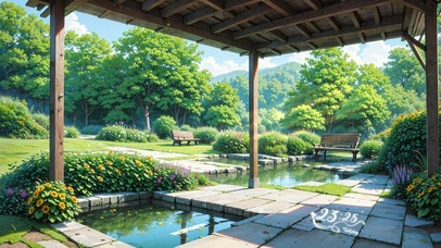 4K唯美护眼绿色公园