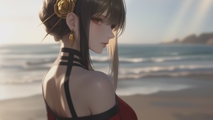 海边可爱女孩