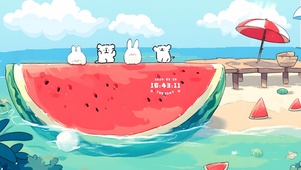 可爱西瓜狗狗