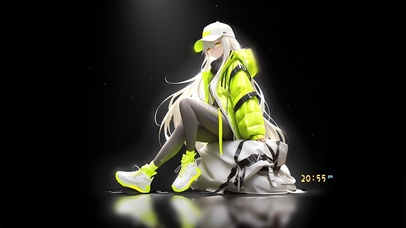 纯黑背景时尚少女