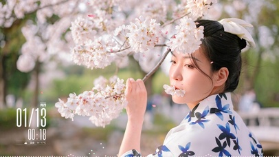 樱花树下的女孩