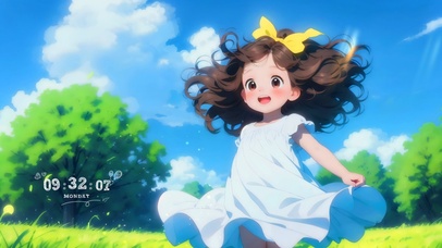 黄色蝴蝶结少女