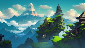 壮观白云大山