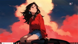 夕阳下