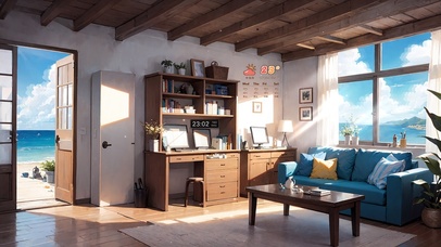 4K治愈海边小屋