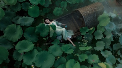 4K唯美古风荷花美人